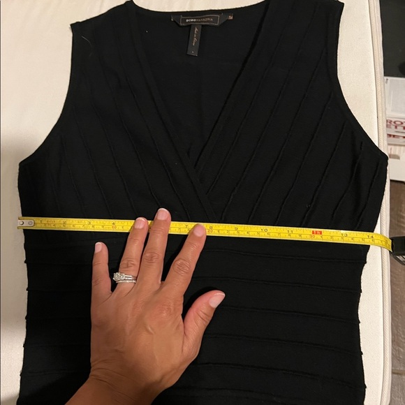 BCBGMaxAzria Black Wool Dress with Ribbed Detail - Picture 7 of 7
